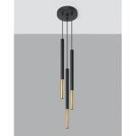 Lampa wisząca MOZAICA SL.0893 SOLLUX LIGHTING nowoczesna 3x G9 czarno-złota - 4