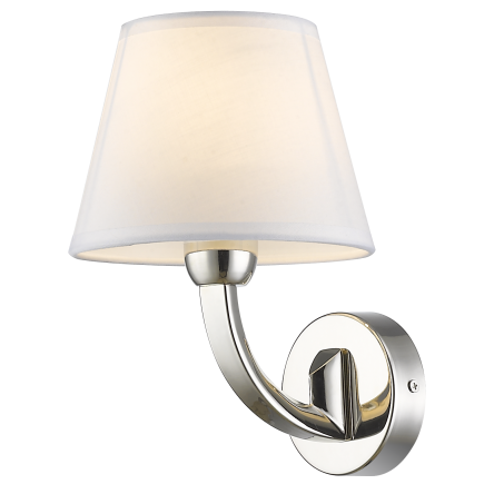 KINKIET ATLANTA lampa ścienna w tradycyjnym klasycznym stylu BIAŁY materiałowy abażur COSMO light W01827NI