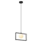 Lampa wisząca Grosetta PND-53423-1-BK Italux kula umieszczona w podwójnej czarnej ramce