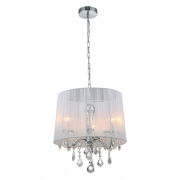 Lampa wisząca Cornelia MDM-2572/3 W Italux BIAŁY Subtelny abażur kryształki
