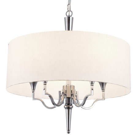 LAMPA WISZĄCA WASHINGTON DOLNA CZEŚĆ WYDŁUŻONA W SZPIC ABAŻUR  W KOLORZE BIAŁYM W KSZTAŁCIE RONDACOSMO LIGHT P05922WH