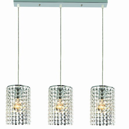 LAMPA WISZĄCA Bright Star 3 wisząca linia TRANSPARENTNY / SREBRNY light prestige METAL / CHROM / KRYSZTAŁ / E27 / 60W