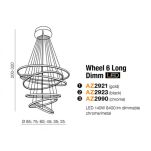 Lampa wisząca WHEEL 6 LONG DIMM AZ2990 nowoczesny styl w kolor chrom 6 okręgów o różnej średnicy ściemnialna bez pilota - 2