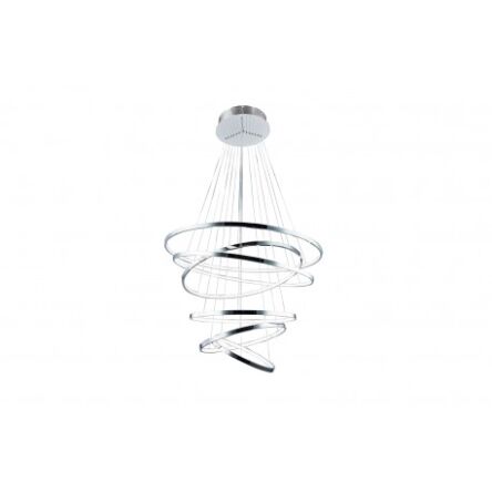 Lampa wisząca WHEEL 6 LONG DIMM AZ2990 nowoczesny styl w kolor chrom 6 okręgów o różnej średnicy ściemnialna bez pilota