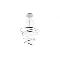 Lampa wisząca WHEEL 6 LONG DIMM AZ2990 nowoczesny styl w kolor chrom 6 okręgów o różnej średnicy ściemnialna bez pilota