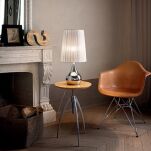 Lampa stołowa Eternity TL1 BIG Ideal Lux  036007 ma podstawę  z metalu w chromie klosz z plisowanej organzy z metalicznymi refleksami - 2