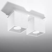 Lampa sufitowa podwójny plafon Quad 2  SOLLUX LIGHTING biały kostka SL.0065 techniczna nowoczesna kwadratowa