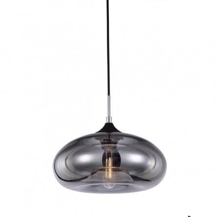 Lampa wisząca Valio MDM2093/1 A Italux nowoczesna klosz w kształcie kulistym ze szkła dymionego