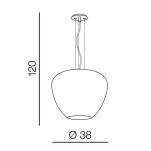 Lampa wisząca Baloro L AZ3177 nowoczesna minimalistyczna szklany dymiony klosz smoky - 3