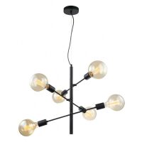 Lampa wisząca  Madalyn MDM3582/6 BK Italux wykonana z metalu o wykończeniu w kolorze czarnym skandynawski styl hit roku! 51 cm szerokości