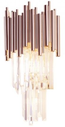 Lampa ścienna kinkiet Vogue Maxlight W0227 elegancki wykonany ze złotych rurek oraz szkła   