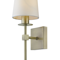 LAMPA ŚCIENNA KINKIET CASOLI patyna / chrom light prestige METAL / TKANINA E14 / 40W IP20 abażur kolor kremowy LP-2118/1W 
