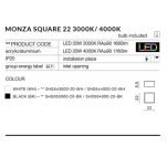 Oprawa natynkowa kwadratowa biała nowoczesna MONZA S 22 square AZzardo SHS543000-20-WH AZ2269LED 5,5 cm wysokości 22 cm szerokości - 3