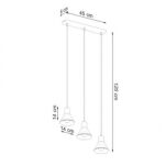 Lampa wisząca TALEJA SL.0986 SOLLUX LIGHTING 3 czarne stożki E27 - 2