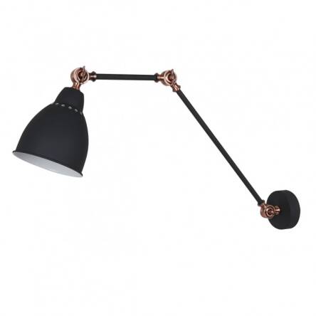 LAMPA ścienna kinkiet Italux Sonny  MB-HN5011-1-B  wykonana jest ze stali o czarnym wykończeniu w stylu industrialny łamana