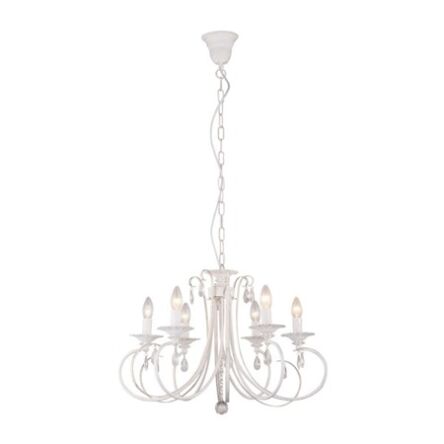 LAMPA WISZĄCA ZUMA LINE NOVIA PENDANT RLD94217-6A biała styl pałacowy kryształek 6 źródeł światła