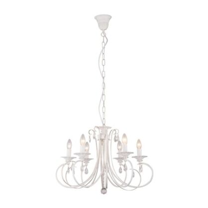 LAMPA WISZĄCA ZUMA LINE NOVIA PENDANT RLD94217-6A biała styl pałacowy kryształek 6 źródeł światła
