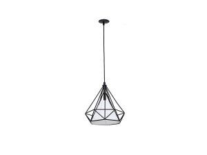 Lampa wisząca TRIANGOLO 305 Milagro industrialna klatka druciana czarny biały  ml305