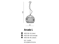 Lampa wisząca ARCADA L CLEAR AZzardo AZ0478 okrągły prązkowany klosz transparentny - 4