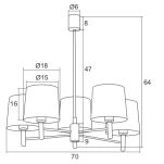 Lampa wisząca żyrandol PONTE 2106 Argon 5xE27 klasyczna  - 4
