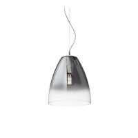 Lampa wisząca Audi-20 SP1 Ideal Lux 016931 posiada metalowe gniazo wykończone w chromie umieszczone wewnątrz klosza z przezroczystego dmuchanego szkła