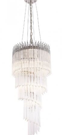 Lampa wisząca Gamma Maxlight P0292 elegancka wykonana z metalu o chromowanym zabarwieniu oraz szkła 