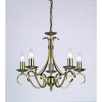Lampa wisząca BERNICE 5x antyczny mosiądz ENDON LIGHTING 2030-5AN  
