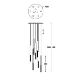 Lampa wisząca ZUMA LINE ONE PENDANT P0461-09L-B5F7 metalowe rurki złoty - 3
