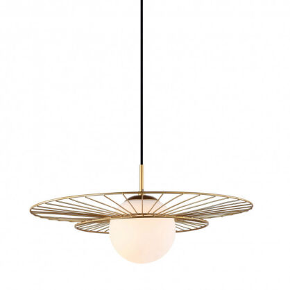 Lampa wisząca ALISON MDM-4001/1 GD Italux DRUCIANA OPRAWA W KOLORZE ZŁOTYM SZKLANA KULA W CENTRUM