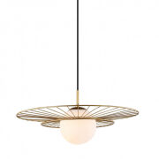 Lampa wisząca ALISON MDM-4001/1 GD Italux DRUCIANA OPRAWA W KOLORZE ZŁOTYM SZKLANA KULA W CENTRUM