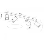 LAMPA SUFITOWA NA LISTWIE  MERIDA biała SOLLUX  NOWOCZESNA stal  SL.0463  - 5