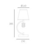 LAMPA STOŁOWA LIVERPOOL  CHROMOWY KORPUS MATERIAŁOWY KLOSZ KRYSZTAŁOWY AKCENT COSMO LIGHT  T01193CH - 3