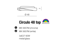 Plafon Circulo 48 chrom AZzardo MX 5657M AZ0982 CH wykonana jest ze stali i szkła plafon w kolorze chromu - 2
