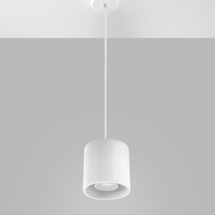 Okrągła lampa wisząca Orbis Biały walec  SL.0053 SOLLUX LIGHTING techniczna nowoczesna okrągła
