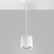 Okrągła lampa wisząca Orbis Biały walec  SL.0053 SOLLUX LIGHTING techniczna nowoczesna okrągła