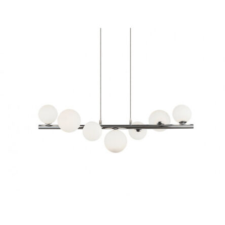 Lampa wisząca SYBILLA 7 PENDANT DEL-8389-7P AZ2102 Azzardo białe szklane klosze w kształcie kul na listwie
