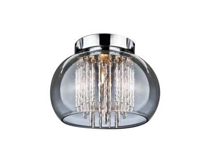Plafon Rego AZzardo 3957-1X AZ1001 kryształki wyłaniają się spod okrągłego klosza elegancka kryształowa