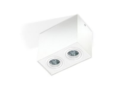 LAMPA NATYNKOWA   Eloy 2 biały AZzardo GM4204 WH AZ1353  prostokąt natynkowy techniczny podwójny biały