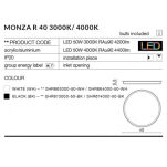 Oprawa natynkowa okrągła biała nowoczesna MONZA R 40 AZzardo SHR673000-50-WH AZ2265 LED 5,5 cm wysokości 40 cm średnicy - 3