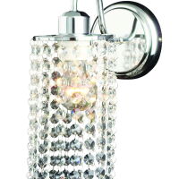 KINKIET Bright Star TRANSPARENTNY / SREBRNY light prestige METAL / CHROM / KRYSZTAŁ / E27 / 60W