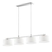 Lampa wisząca Hilton SB4 Ideal Lux  075495 Klosze z folii PVC pokrytej tkaniną i od dołu piaskowanym szkłem metalowa rama w  kolorze chromu