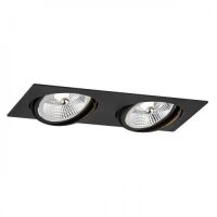 Lampa sufitowa wpuszczana OLIMP PLUS 1047 Argon podwójna ruchoma czarna
