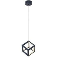 Lampa wisząca STRANGE 1 AZ3149  nowoczesny styl kolor czarny aluminiowa przestrzenny sześcian boku 15 cm