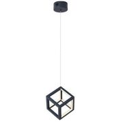 Lampa wisząca STRANGE 1 AZ3149  nowoczesny styl kolor czarny aluminiowa przestrzenny sześcian boku 15 cm