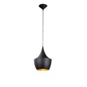 Lampa wisząca Orient AZzardo  AZ1406 jest z aluminium w kolorze czarnym  środek klosza ma kolor złoty