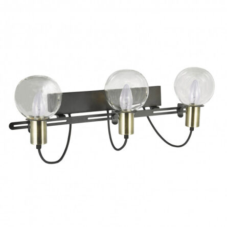 Lampa ścienna kinkiet gianni MB16096-3B Italux w surowym stylu industrialnym metalowe elementy mają czarne wykończenie z dodatkami antycznego brązu  potrójny