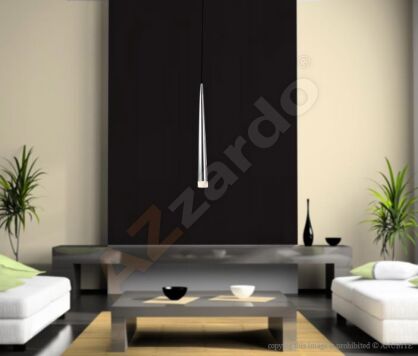 Lampa wisząca Stylo 1 AZzardo AZ0117 chrom klosz w kształcie stożka na końcu szklany