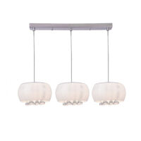 Lampa wisząca Quince 3 AZzardo AZ2455 szklane białe klosze spod kloszy wyłaniają się kryształki pałacowa nowoczesna 　
