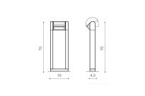 Lampa zewnętrzna FRAME 70 AZ4305 AZZARDO IP54 LED 8W ruchome źródło światła CZARNA - 2