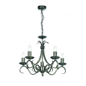 Lampa wisząca BERNICE 5x antyczne srebro ENDON LIGHTING 2030-5AS  